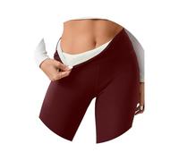ORANDESIGNE Legging Polaire Femme Hiver Pantalon de Sport Slim Thermique Chaud Leggings avec Toison Extensible Collant Doublés de Molleton Doublure Polaire Épais en Laine Leggings A Vin Rouge M