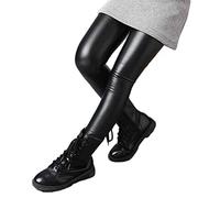 ORANDESIGNE Legging Simili Cuir Fille Faux Tregging Pantalon à Doublure Polaire Élastique Tight Extensible Taille Leggins Pantalon Crayon