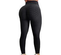 ORANDESIGNE Leggings Femme de Compression Anti-Cellulite Slim Fit Butt Lift Push-up Elastique Sport Pantalon de Yoga Taille Haute Sport A Noir XXL