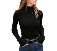 ORANDESIGNE Pull Femme Col Roulé Côtelé Tricot Hauts sous Pull Manches Longues Chandail Hiver Chaud Mode Pullover Sweaters Tops
