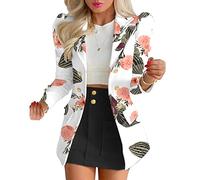 ORANDESIGNE Tailleur Femme 2 Pièces Costume Ensemble Jupe Veste Blazer à Manches Longues Col V + Jupe Crayon Costume OL Bureau Chic Elégant Slim Fit pour Travail B Vert L