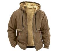 ORANDESIGNE Veste Homme Hiver Chaud Interieur Polaire Blouson Cargo Militaire Chaude et Épaisse Parka Manteau Fourrure Pull Hoodie Sweat a Capuche Zippé Moto Bombardier Mouton Coupe-Vent A Brun XXL