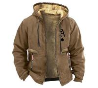ORANDESIGNE Veste Homme Hiver Chaud Interieur Polaire Blouson Cargo Militaire Chaude et Épaisse Parka Manteau Fourrure Pull Hoodie Sweat a Capuche Zippé Moto Bombardier Mouton Coupe-Vent B Brun L