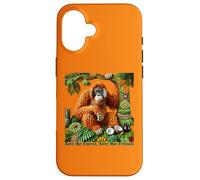 Orang-outan en fruits - Sauvons la forêt, sauvons nos amis Coque pour iPhone 16