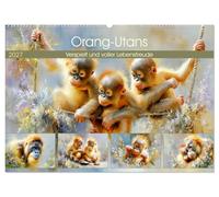 Orang-Utans. Verspielt und voller Lebensfreude (Wandkalender 2027 DIN A2 quer), CALVENDO Monatskalender: Liebevoll gestaltete Bilder, die vor allem ... und zarte Welt junger Orang-Utans zeigen