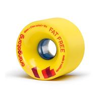 Orangatang Fat Free 65 mm 86a Freeride Longboard Skateboard Wheels (Yellow, Set of 4)