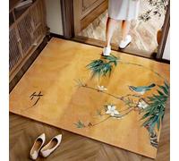 ,Orange,100*120,50×80 cm Paillasson Intérieur Antidérapant et Très Absorbant - Tapis Lavable en Microfibre Douce avec Base en Caoutchouc pour Cuisine, Salle de Bain, Entrée Maison et Animaux