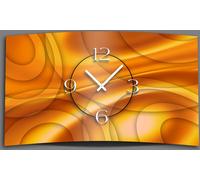 Orange abstrait Horloge murale design moderne horloges murales silencieuses pas de tic-tac dixtime 3D-0085