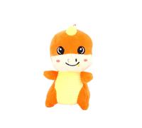 (Orange) Adorable porte-clés en peluche de dinosaure, mini jouet en peluche en velours cristal super