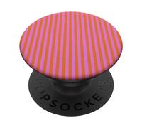 Orange and Pink Stripes Geometric Vertical Lines Pattern PopSockets PopGrip Adhésif