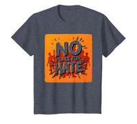 Orange Anti-Intimidation Pas de Place pour Une Déclaration De Haine T-Shirt, Enfant, Bleu Chiné, 10 Ans