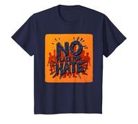 Orange Anti-Intimidation Pas de Place pour Une Déclaration De Haine T-Shirt, Enfant, Bleu Marine, 10 Ans