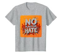 Orange Anti-Intimidation Pas de Place pour Une Déclaration De Haine T-Shirt, Enfant, Gris Chiné, 2 Ans