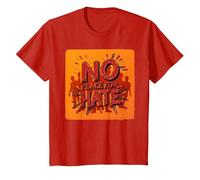 Orange Anti-Intimidation Pas de Place pour Une Déclaration De Haine T-Shirt, Enfant, Rouge, 10 Ans
