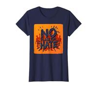 Orange Anti-Intimidation Pas de Place pour Une Déclaration De Haine T-Shirt, Femme, Bleu Marine, XS