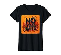 Orange Anti-Intimidation Pas de Place pour Une Déclaration De Haine T-Shirt, Femme, Noir, XS