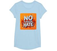 Orange Anti-Intimidation Pas de Place pour Une Déclaration De Haine T-Shirt, Fille, Bleu Céleste, M