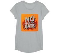 Orange Anti-Intimidation Pas de Place pour Une Déclaration De Haine T-Shirt, Fille, Gris Chiné, M