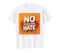 Orange Anti-Intimidation Pas de Place pour Une Déclaration De Haine T-Shirt, Homme, Blanc, M