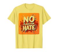 Orange Anti-Intimidation Pas de Place pour Une Déclaration De Haine T-Shirt, Homme, Citron, XL