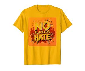 Orange Anti-Intimidation Pas de Place pour Une Déclaration De Haine T-Shirt, Homme, Doré Vif, XL