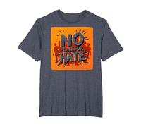 Orange Anti-Intimidation Pas de Place pour Une Déclaration De Haine T-Shirt, Homme Grandes Tailles, Bleu Chiné, 3X Tall