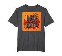 Orange Anti-Intimidation Pas de Place pour Une Déclaration De Haine T-Shirt, Homme Grandes Tailles, Chiné Foncé, 6X Tall