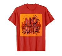 Orange Anti-Intimidation Pas de Place pour Une Déclaration De Haine T-Shirt, Homme, Rouge, M