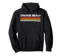 Orange Beach Alabama Retro Stripes Bali Island Sweat à Capuche