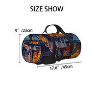 Orange Beautiful Old Town Gdansk Winter Dusk Sports Bag Tote Bag Sac de Sport étanche avec bandoulière Fermeture à glissière 2 Poches latérales pour Hommes et Femmes, Sac de Voyage et de Rangement.