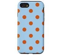 Orange brûlé Bleu Clair Gros Pois Esthétique Boho Vintage Coque pour iPhone SE (2020) / 7/8