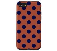 Orange brûlé, Bleu Marine, Gros Pois, esthétique, bohème, Vintage Coque pour iPhone SE (2020) / 7/8