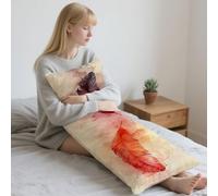 Orange brûlée Coussin de Grossesse 50x120cm Oreiller de Corps Plume Housse Coussin pour Dormeur Long Sur Le Côté,Traversin Oreiller de Corps Velour Pillow Case pour Maison Chambre lit Canapé LYD158