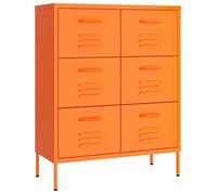 Orange Buffet/Armoire à tiroirs, CLARENCE, pour salon/chambre, Orange 80x35x101,5 cm Acier LV3163