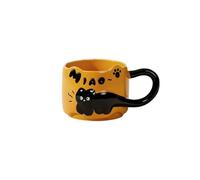 (Orange)Cat Cat Stacked Cup,Cute Stackable Coffee Mugs,Ceramic Funny Animal Coffee Mugs