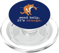 Orange Cat Mom envoie de l'aide à Son Chat Orange Chaos PopSockets PopGrip pour MagSafe