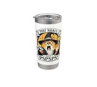 Orange Cat Wizard You Shall PSPSPS Fantasy Magic Lover Gobelet isotherme en acier inoxydable double paroi