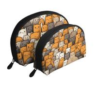 Orange Cats Trousse à maquillage portable avec fermeture éclair et compartiments intérieurs, Orange Cats, Taille unique