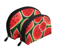 Orange Cats Trousse à maquillage portable avec fermeture éclair et compartiments intérieurs, Pastèque rouge., Taille unique
