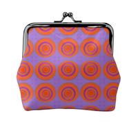Orange Circle Centre Petit porte-monnaie rectangulaire pour femme avec verrou de baiser, format de poche, mini porte-monnaie pour femme