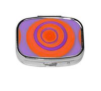 Orange Circle Centre Pilulier de voyage à 2 compartiments Mini pilulier portable Boîte de rangement pour vitamines
