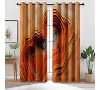 Orange Clair Rideaux Occultants Thermiques à Œillets - Photographie Minimaliste Abstraite Et Désertique Imprimés Décoratifs Anti-Bruit Rideaux pour Chambre d’Enfant, L 117 x H 230 cm (2 Panneaux)