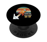Orange Coin Number Go Up haussier crypto hype tendance bitcoin PopSockets PopGrip Adhésif