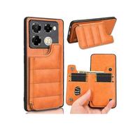 (Orange)Cow Pattern Card Bag Phone Case For Infinix Note 40 Pro 4G hk