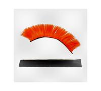 (Orange) Detachable High Heat Silk Mohawk Wig for Helmets in Vibrant Colors