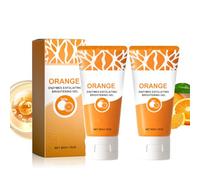 Orange Enzyme Lot de 2 gels exfoliants pour le visage et le corps avec crème hydratante nettoyante en profondeur pour tous les types de peau Élimine les points noirs