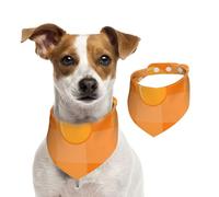 Orange et Feuilles d'oranger,Bandanas pour Chien, écharpe en Coton, Bavoirs réglables pour Animaux de Compagnie,M