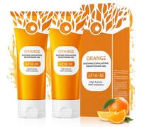 Orange Exfoliating Brightening Gel, Gel Exfoliant aux Enzymes D'Orange, Gommage Corps Exfoliant, Peeling Exfoliants Éclaircissant Visage, Moisturizing Scrub, Hydratant Nettoyant en Profondeur, 2PCS