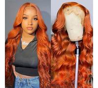 Orange Ginger Lace Front Wigs 20 inch Human Hair Body Wave 13x4 HD Lace Frontal Wig Human Hair Colored Wigs for Women