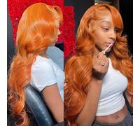 Orange Ginger Lace Front Wigs 22 inch Human Hair Body Wave 13x4 HD Lace Frontal Wig Human Hair Colored Wigs for Women